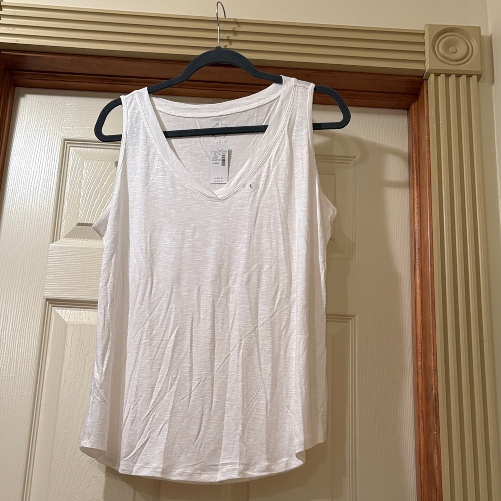Elegant White V-Neck Tank Top